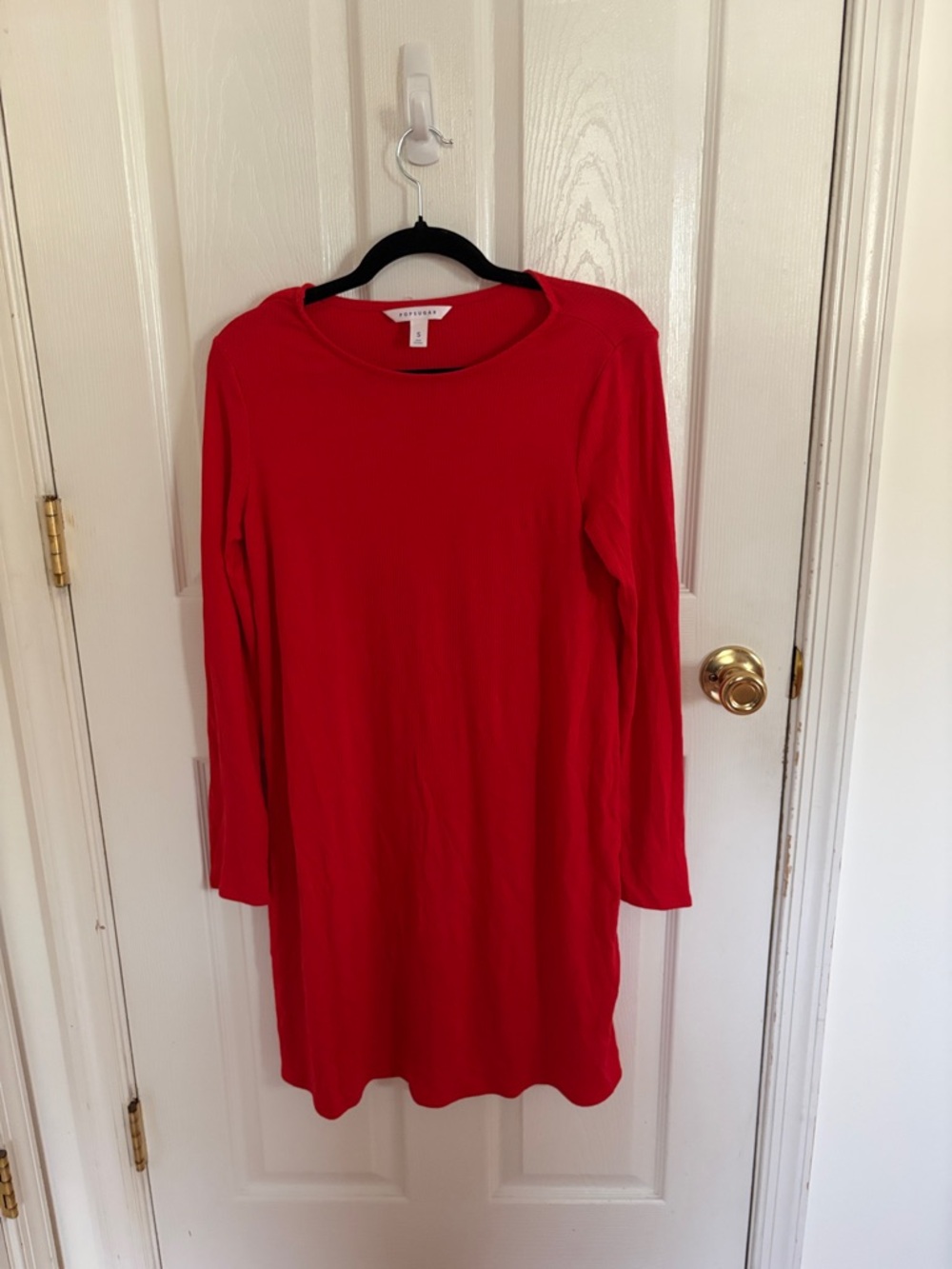 Red Long-Sleeve Shift Dress by POPSUGAR